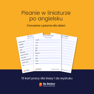 Pisanie w liniaturze po angielsku dla dzieci